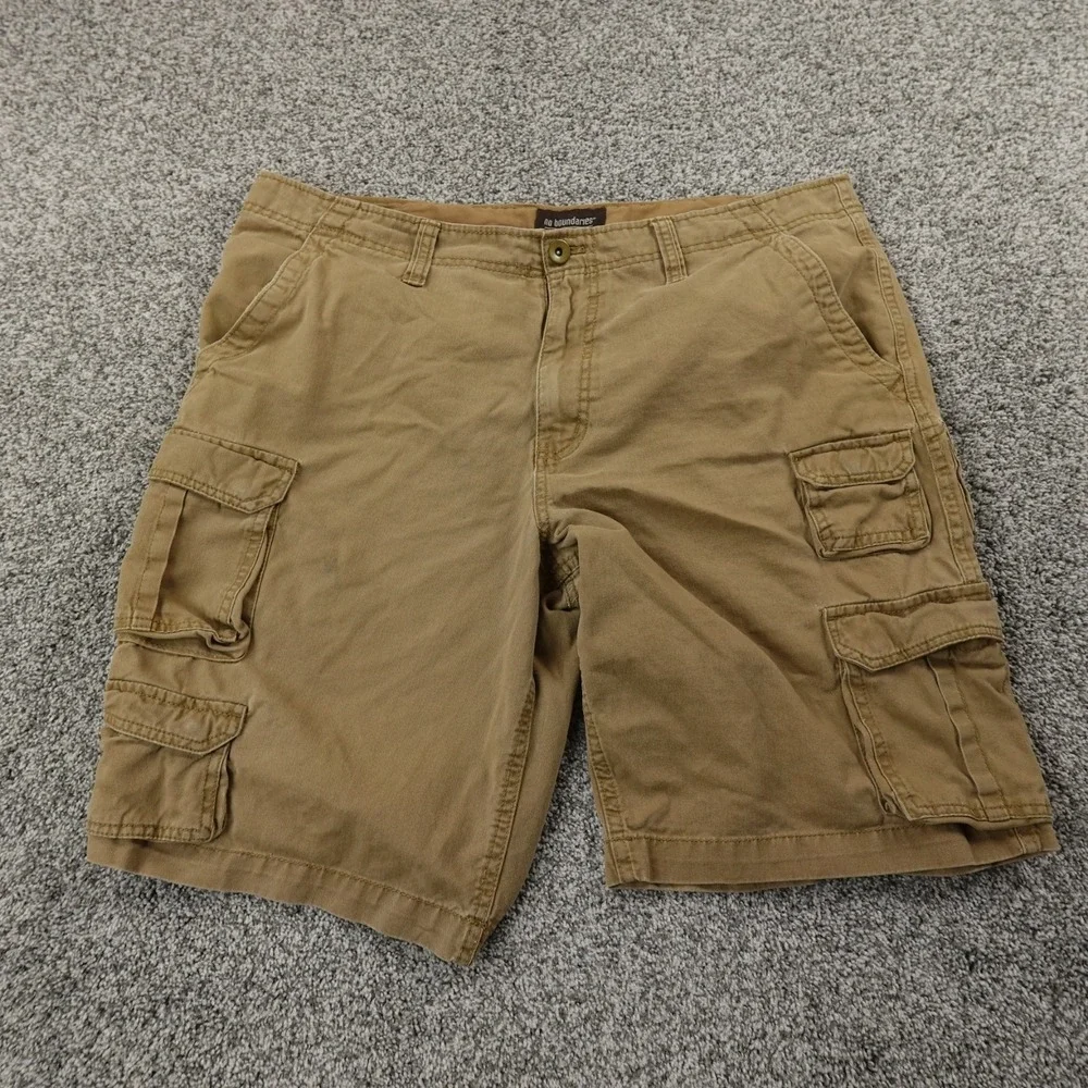 VTG No Boundaries Shorts Mens 40 Brown Cargo‎ Hiking Baggy Skate Grunge NOBO Y2K